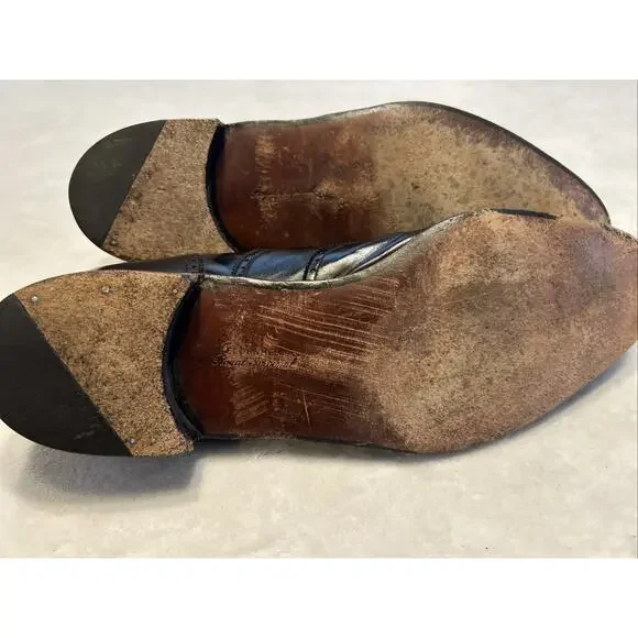 Vintage Florsheim Shoes Men’s Size 13 C Black Imperial Longwing Leather Lace Up - Picture 6 of 8